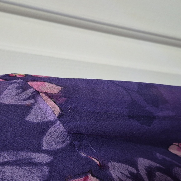 Purple Floral Ruffle-Trim Women’s Dress - Picture 5 of 10